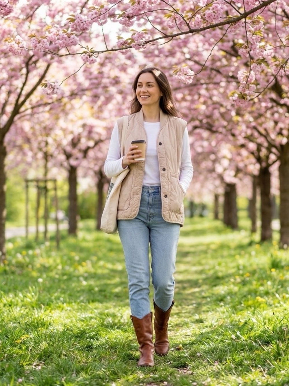 We The Free Free People Billy Quilted Vest Cream Bomber Military Collar Sz S